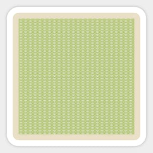 Greens Golds Wave Deco Print Pattern Japanese MOD Sticker